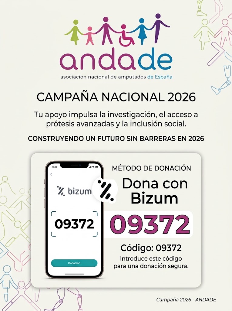 Haz una donación a Andade, asociación de amputados de España